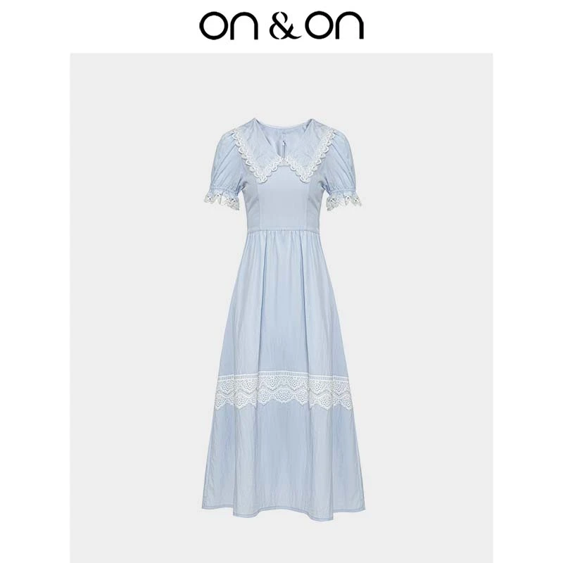 ON&ON/安乃安夏季新款法式蕾丝娃娃领甜美气质连衣裙N4SA1621911