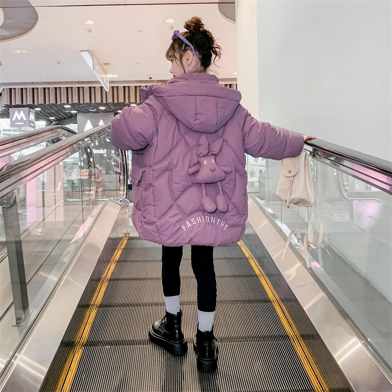 女童羽绒服冬季2024新款洋气冬装女孩白鸭绒外套中长款YR-6186