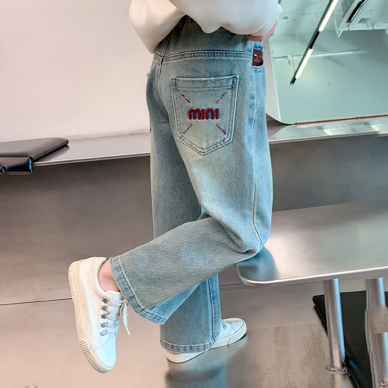 女童秋装牛仔裤2025新款洋气儿童秋季韩版休闲裤子KZ-7351