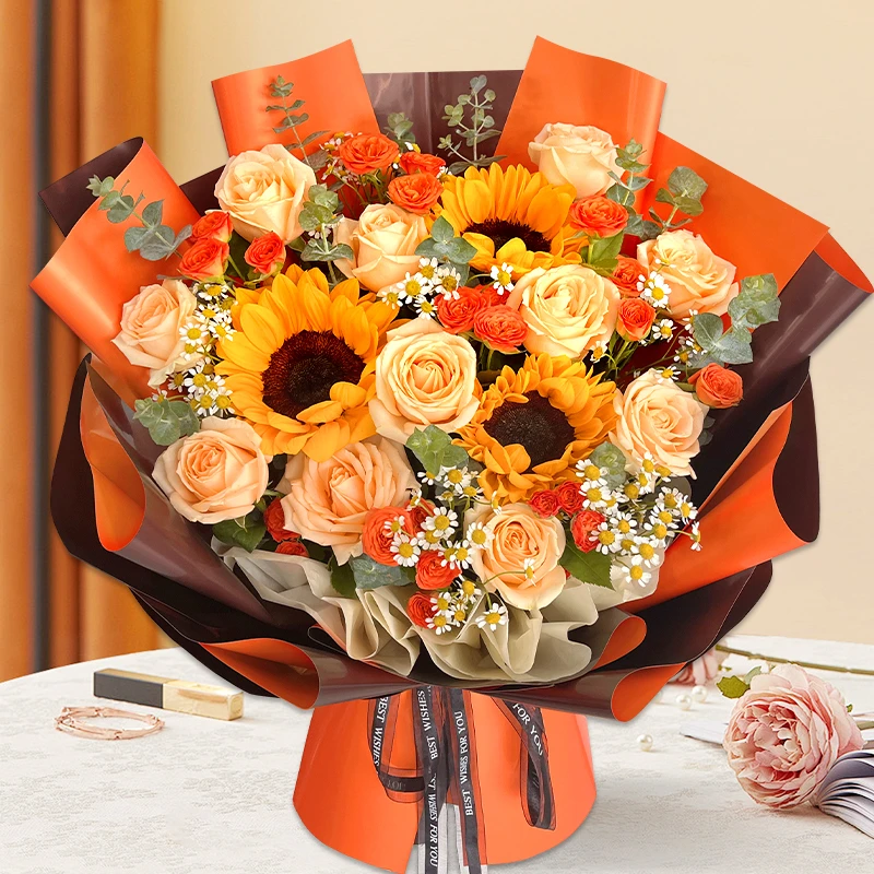 圣诞节元旦向日葵花束鲜花速递同城香槟玫瑰生日配送女友北京花店