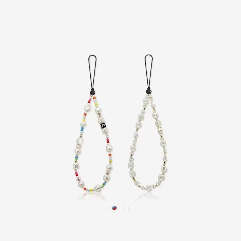 宋雨绮同款手机链串珠花朵水晶手机挂绳短款挂件手机绳短手腕insy