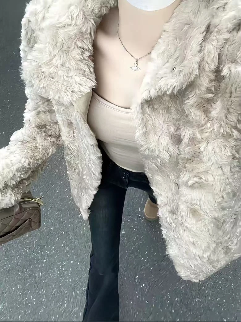 416小香风毛毛外套女秋冬新款洋气外套