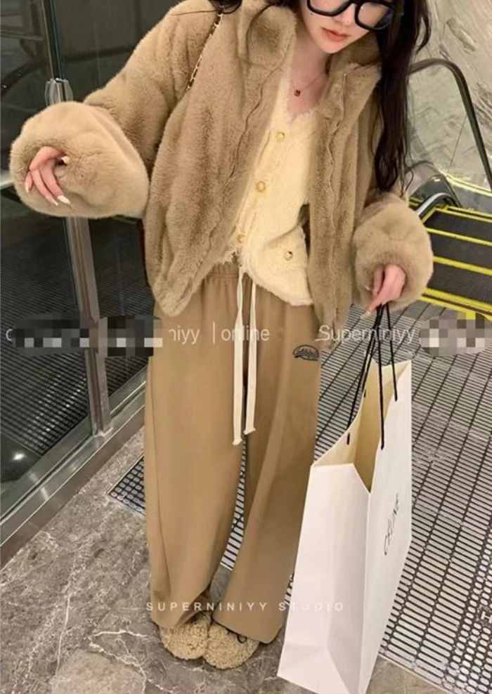 3R41-2234秋季新款百搭休闲阔腿裤女时尚宽松显瘦直筒裤子