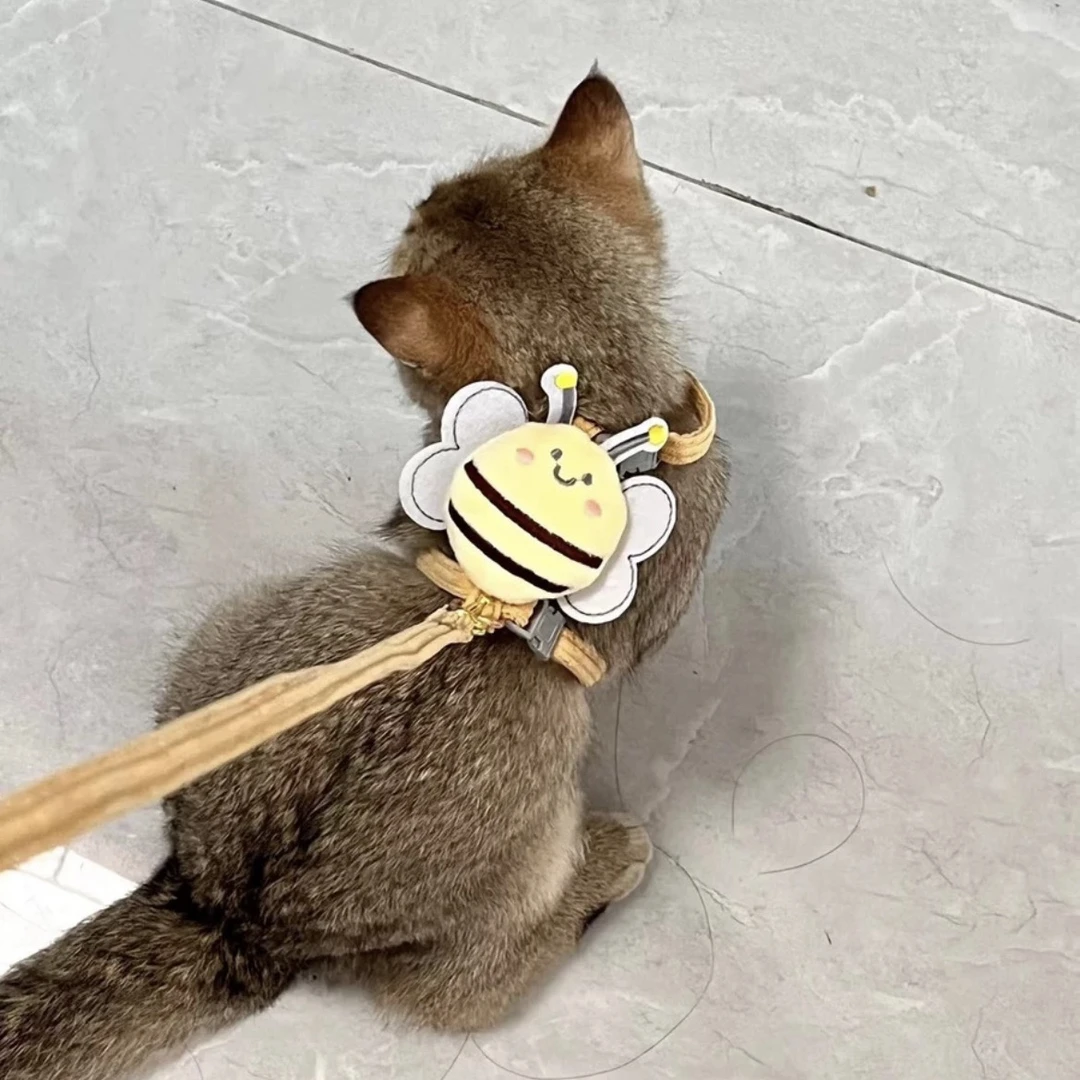 猫咪牵引绳防挣脱外出专用宠物兔子背心遛猫溜小猫链子猫咪牵引绳