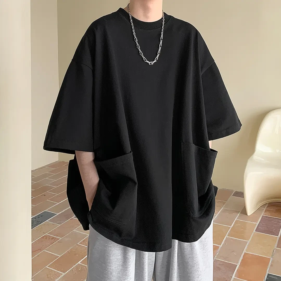 JOLIMENT美式复古重磅工装短袖T恤男夏季痞帅潮牌宽松五分半中袖