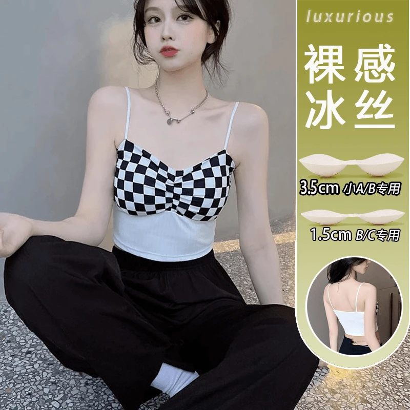 夏季薄款抹胸吊带背心美背内衣女裹胸收副乳无钢圈聚拢文胸一体式