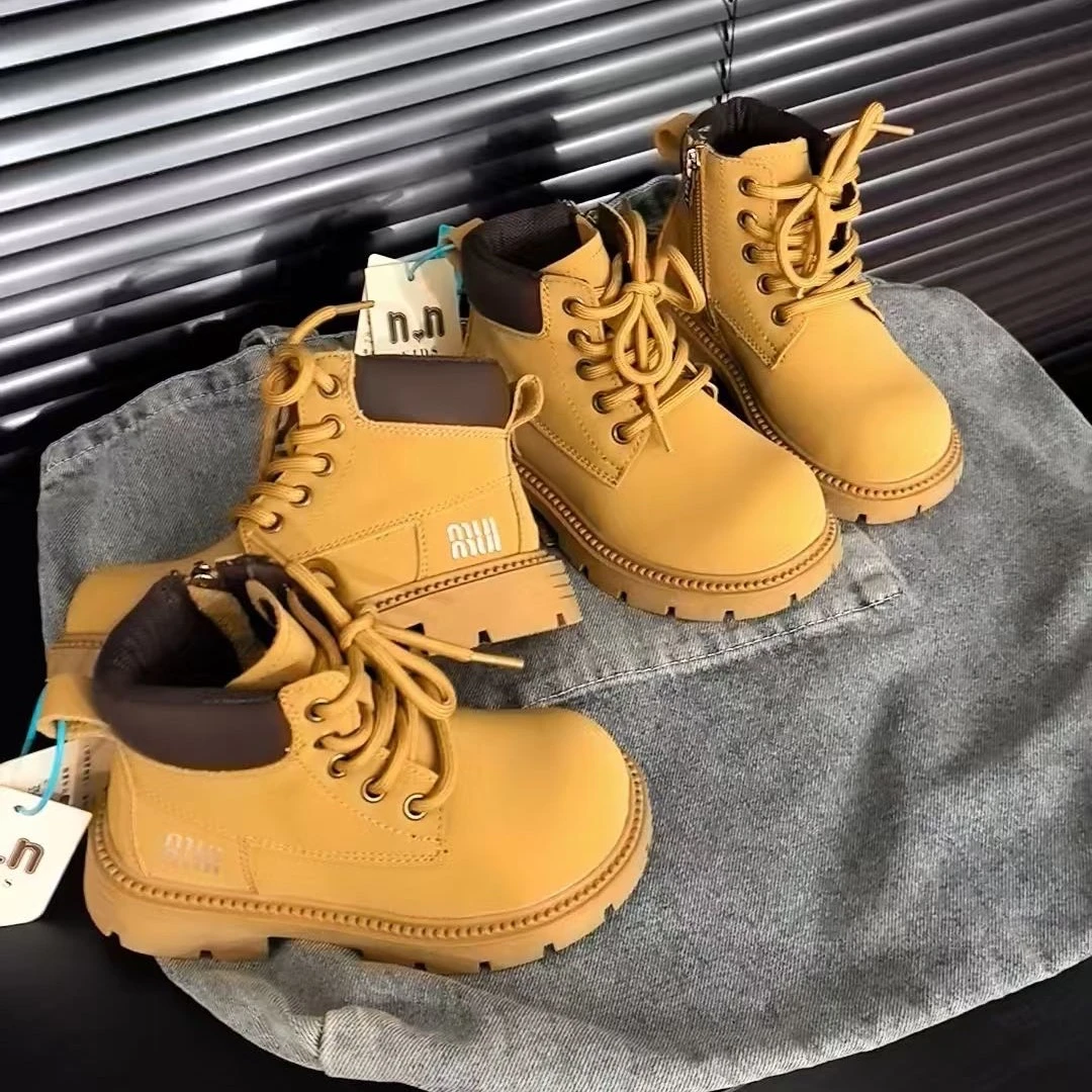 【奥莱】N.N【秋款】儿童大头娃娃（真皮）小黄靴 25010