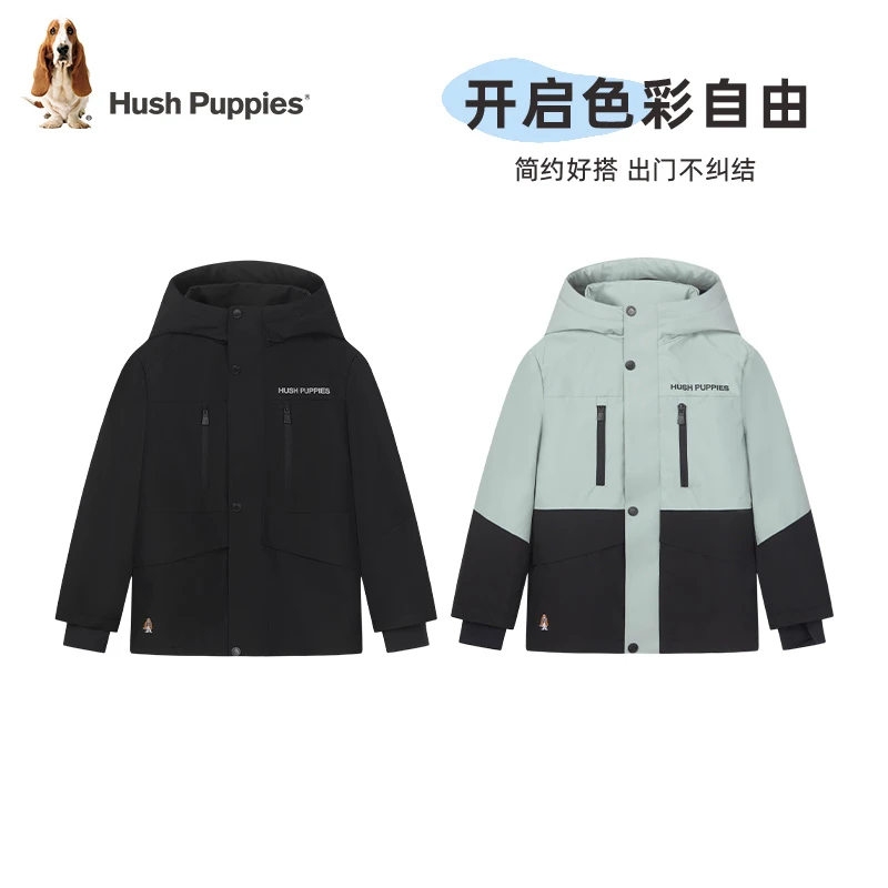 【三防加绒风衣】暇步士童装冬季新款男女同款户外保暖厚外套