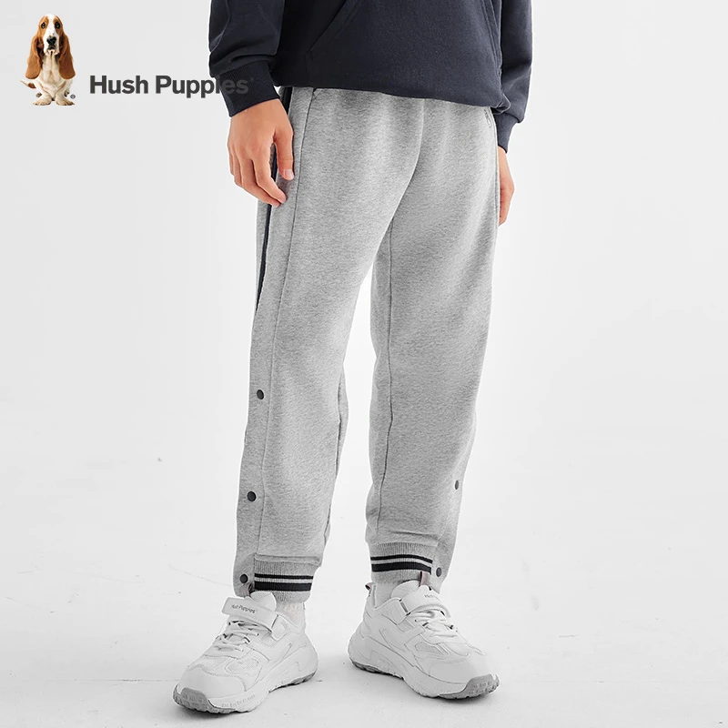 暇步士童装男童休闲长裤秋季新款宽松印花侧边开扣帅气运动裤