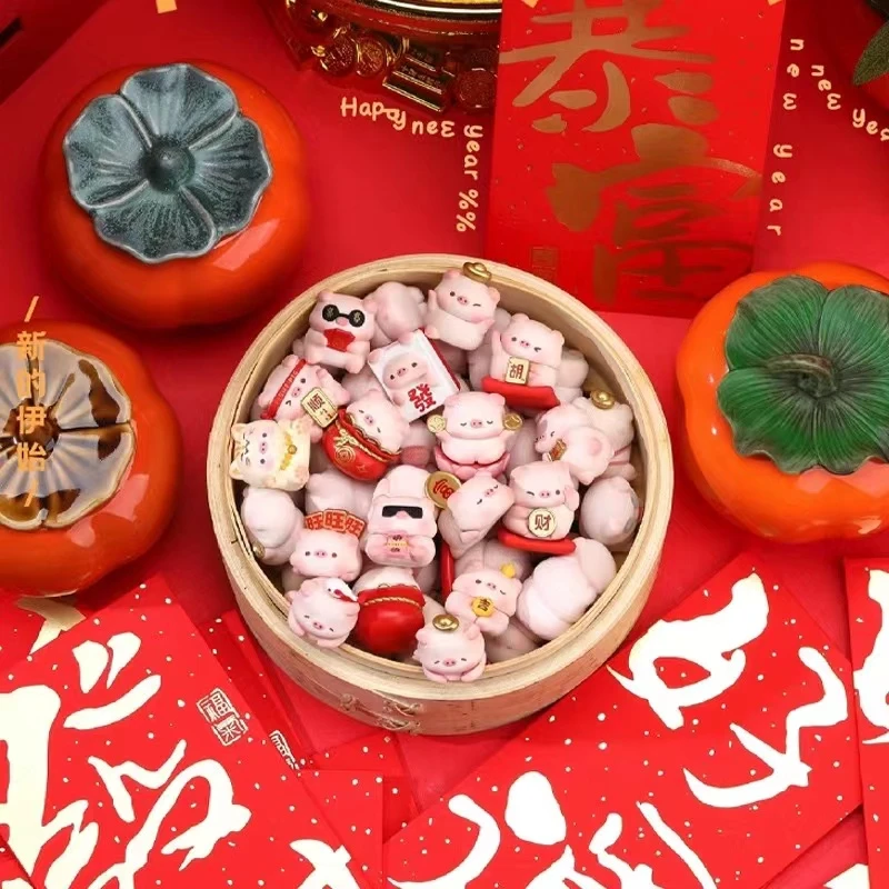 【拆盒】【植绒】宝运猪猪冰箱贴潮玩盲盒系列