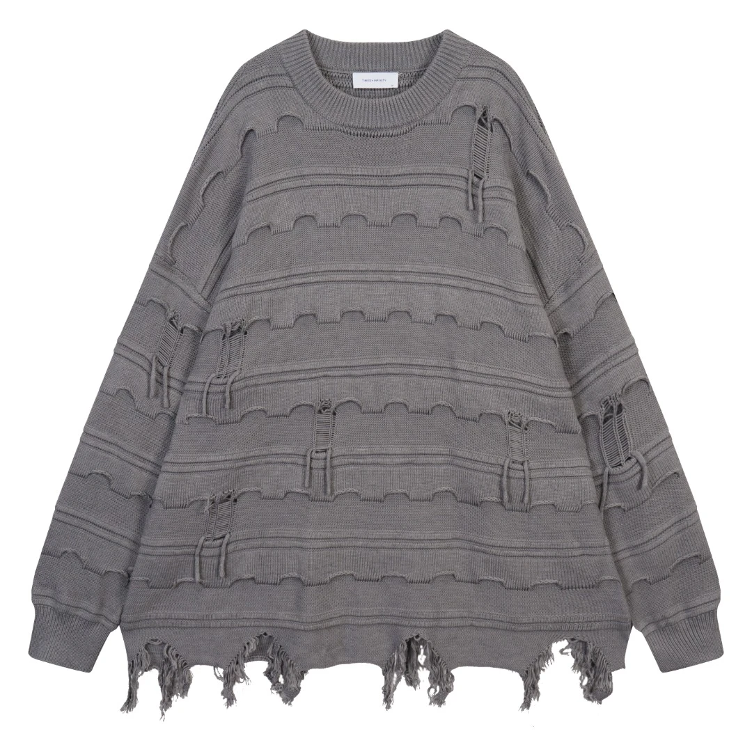 时尚破坏设计暖宽松外套毛衣  3306