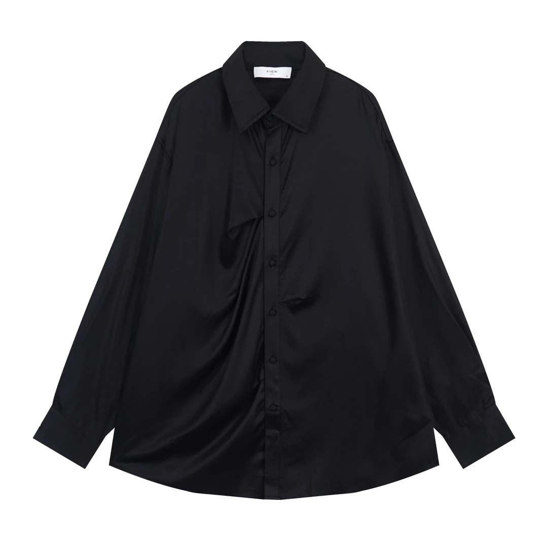 日系设计感舒适宽松衬衣1356