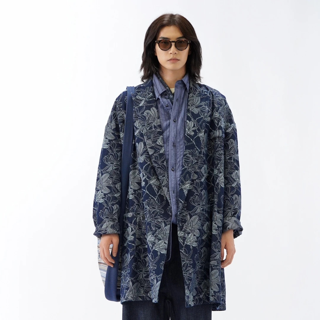 无让系列  超大阔型复古提花休闲宽松时尚牛仔外套   7553