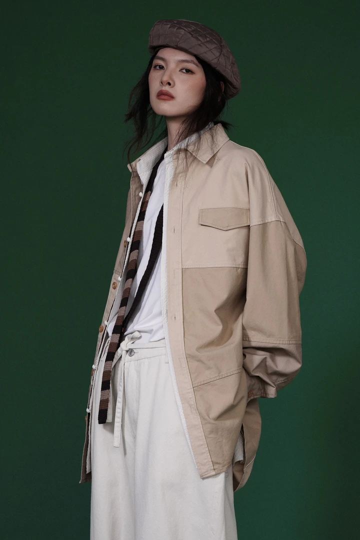 拼色简约衬衫 2543