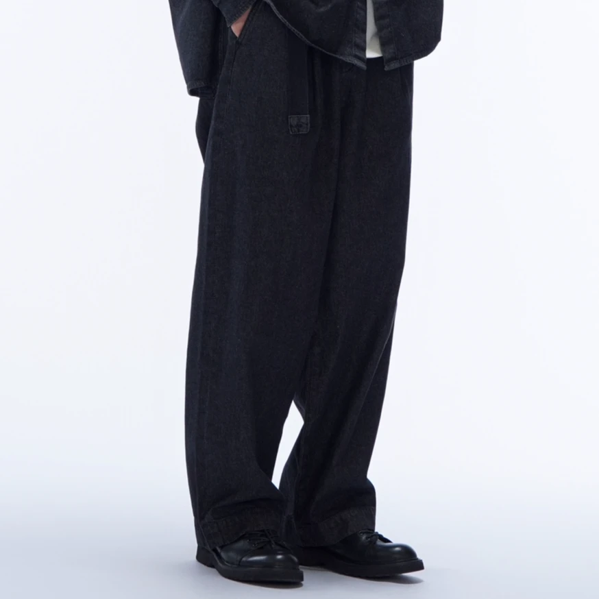 紫标anew act 裁剪褶皱设计时装宽松潮流休闲裤7811