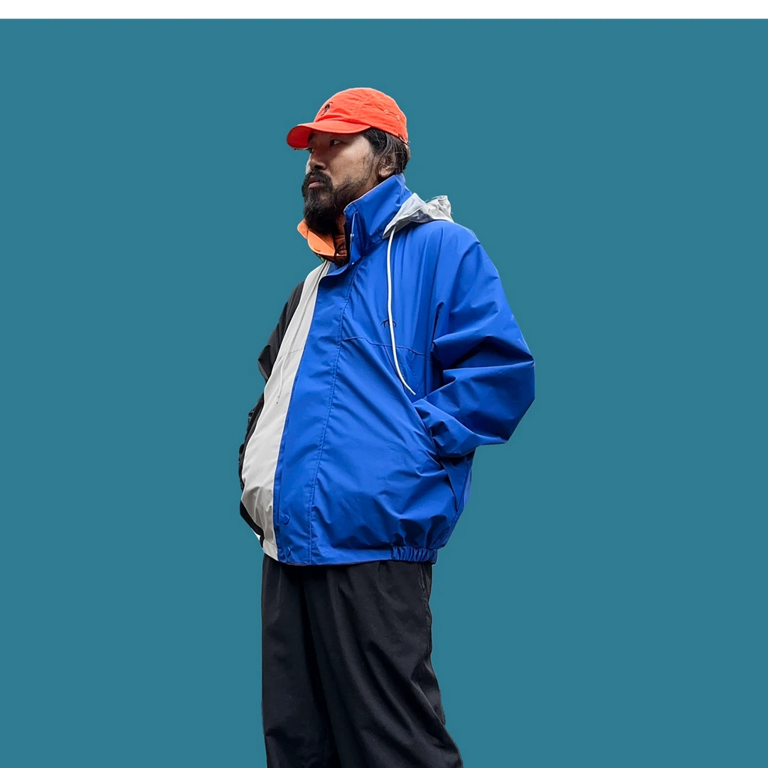 城市旅行户外  双面穿阔型拼接设计休闲宽松外套 9543