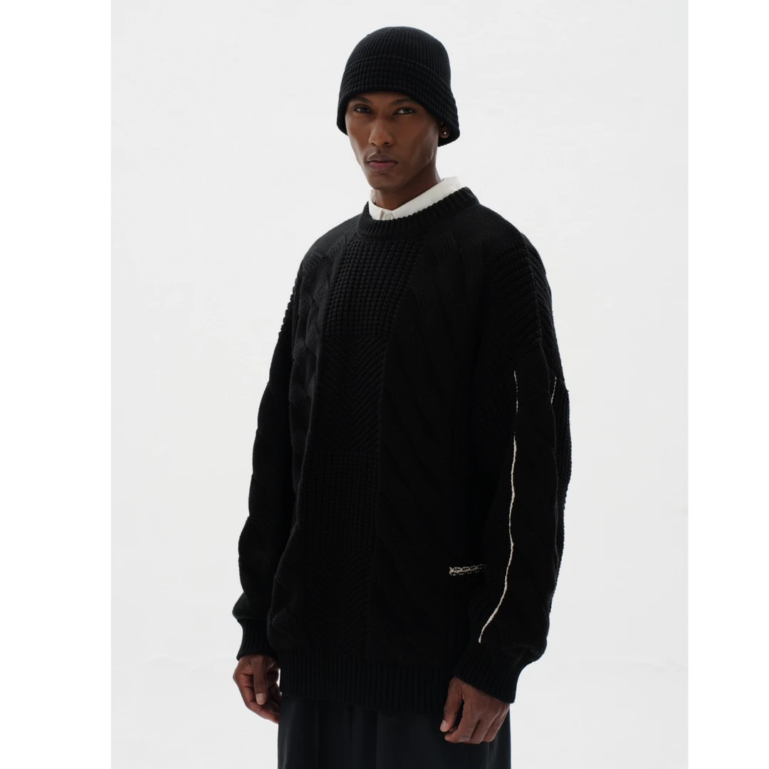 时尚毛衣打底宽松毛衣2024款 潮流 圆领 3347