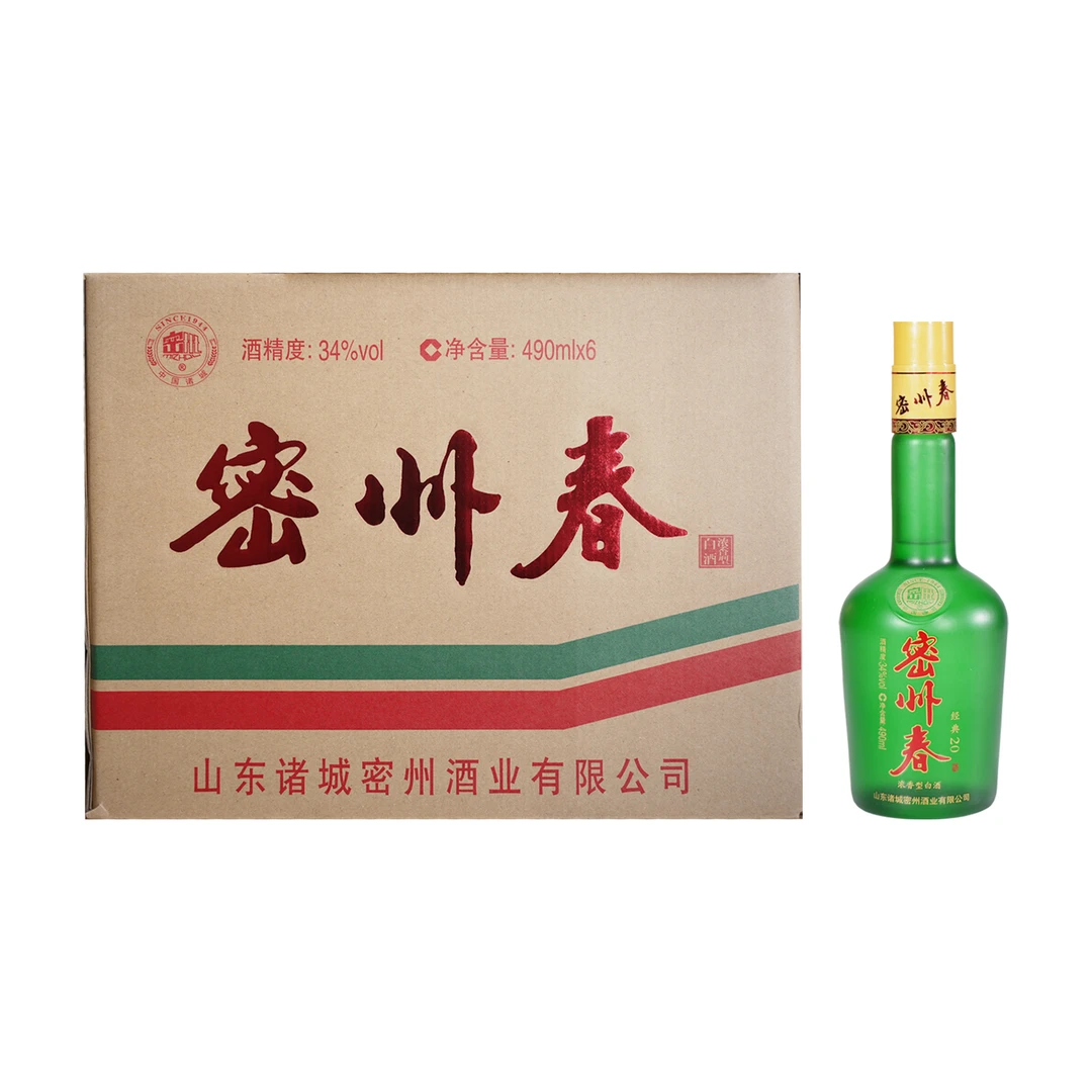 密州春经典20 · 大春 34度浓香型白酒490ml 1箱6瓶 34度490