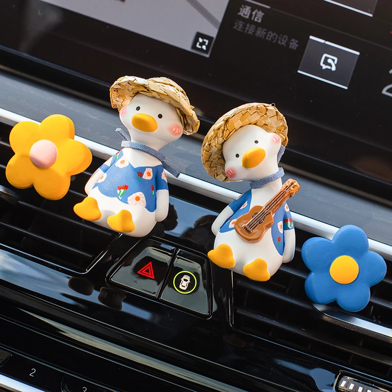 车旅生活车载香薰车内装饰用品可爱鸭出风口扩香石香水摆件女义乌