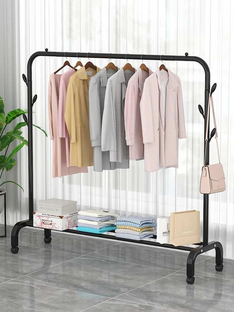晾衣架落地式加厚家用卧室宿舍衣帽架阳台晾衣杆架子家居挂衣服
