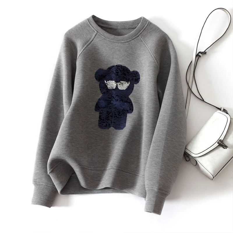 巴黎轻奢高阶时尚变色亮片卫衣女减龄宽松显瘦休闲外套上衣