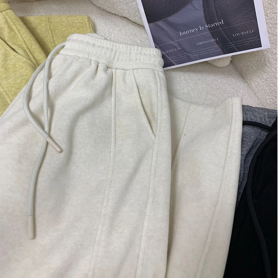 okk！加绒毛巾绒弯刀裤女