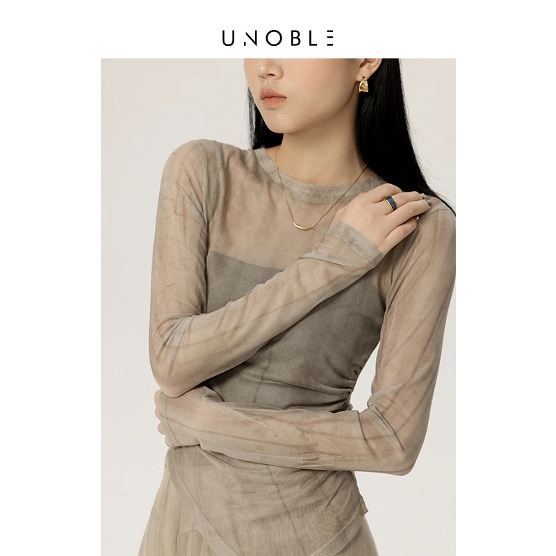 UNOBLE 2024S/S【薄纱长袖T恤】春季新品 简约款合身T恤