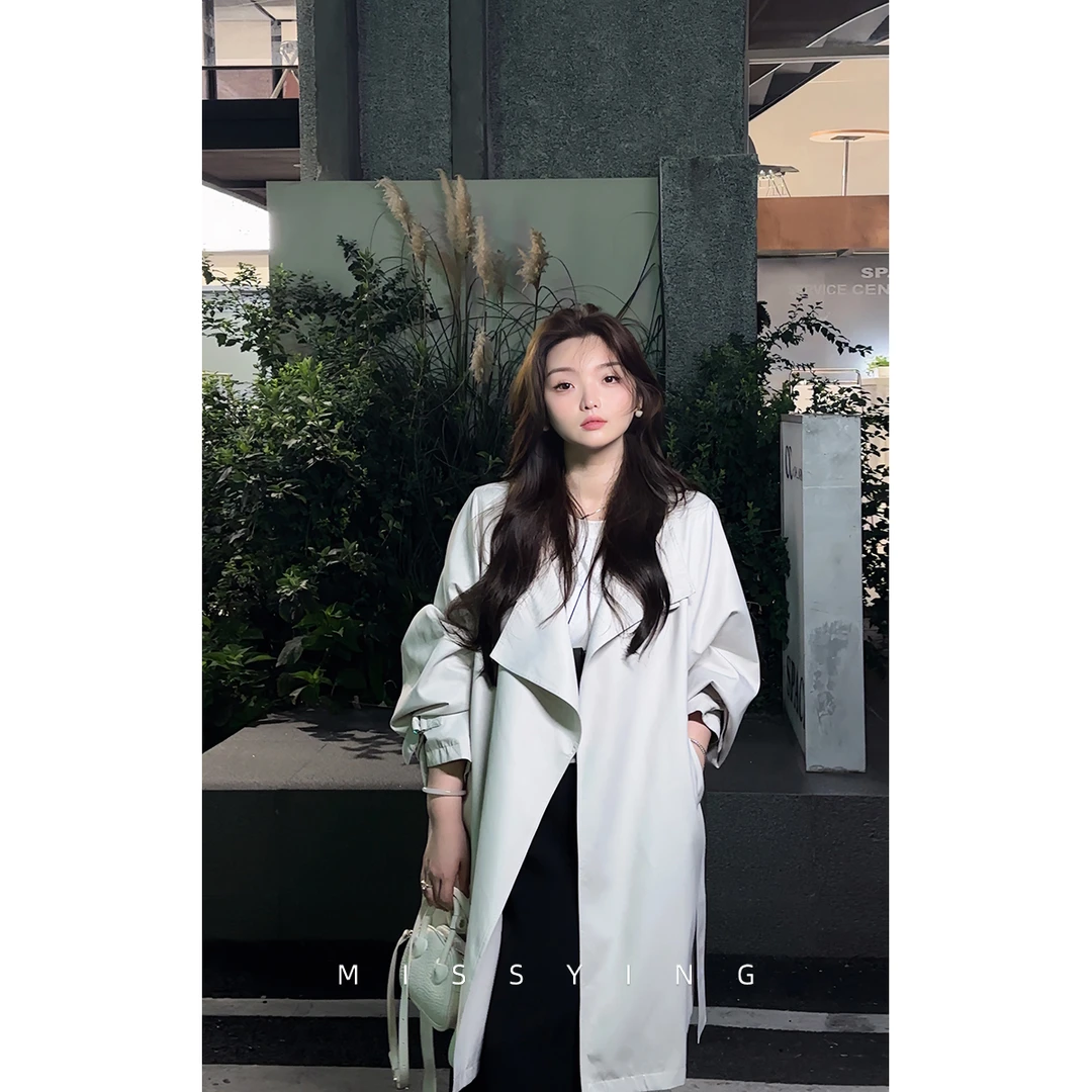 应小姐【爱尔兰】微胖大码秋季气质宽松韩版显瘦时尚长短款风衣外套