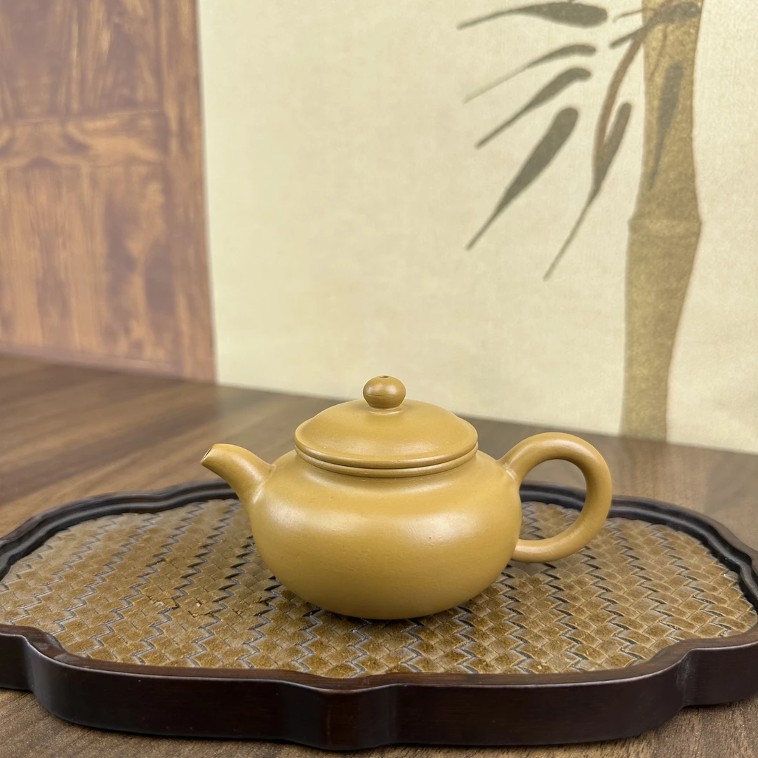 潮州手拉壶黄段泥仿古壶全手工手拉壶大容量家用手拉壶约140cc