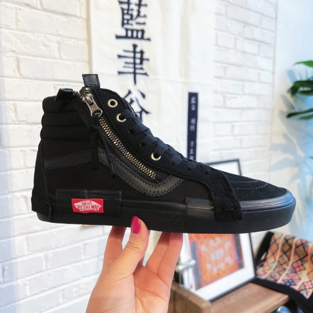 Vans 麂皮解构高帮男女同款黑武土黑色潮流潮鞋