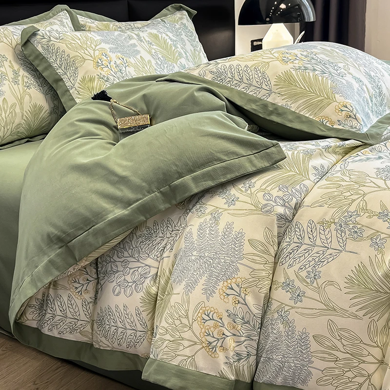 富安娜同款美式纯棉磨毛四件套四季高级感加厚全棉床单被套三件套