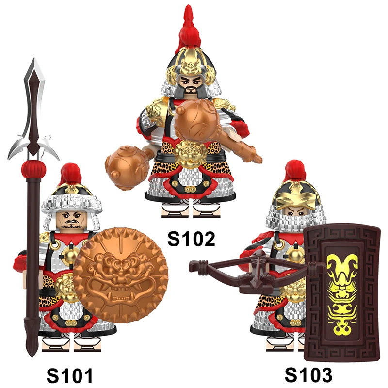 中古宋朝士兵长枪兵铁浮屠第三方拼装积木人仔玩具S101