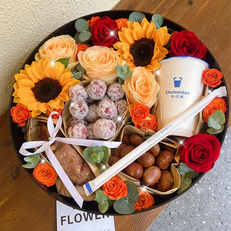 入冬四件套礼盒板栗花束鲜花速递同城北京上海花店配送女友生