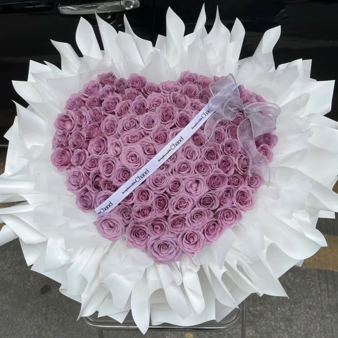 紫玫瑰鲜花花束送女友表白鲜花速递郑州天津西国同城配送