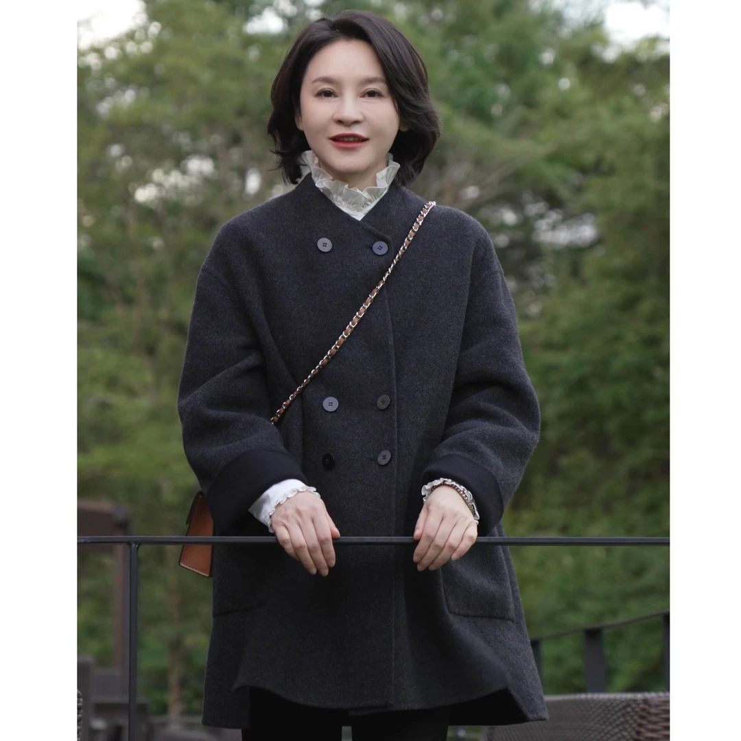 我是摩羯限量超高回头率 康平纳双面90支美丽奴羊毛双排呢子大衣