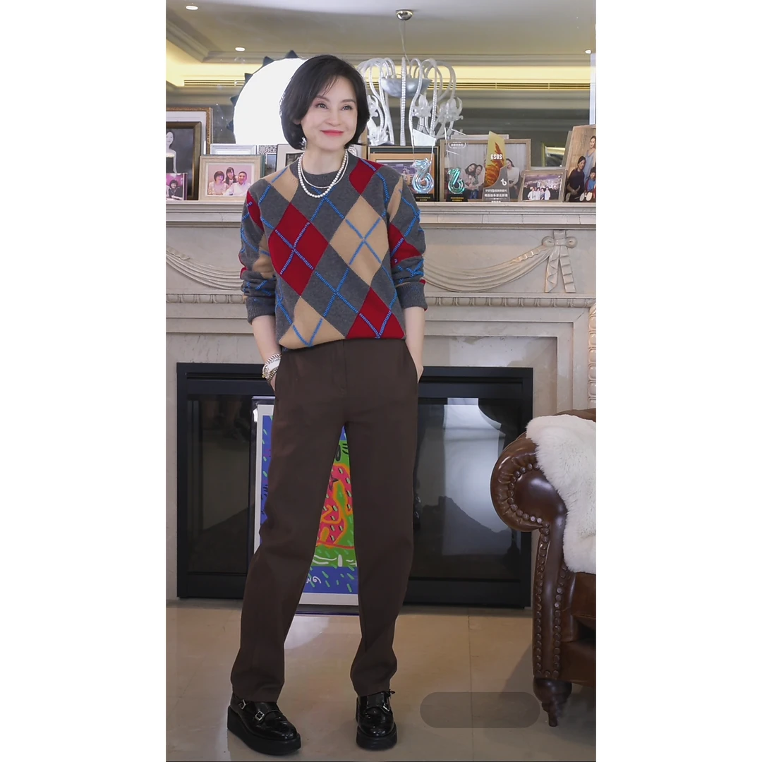 我是摩羯 香风菱格毛衫 巴素兰针织衫