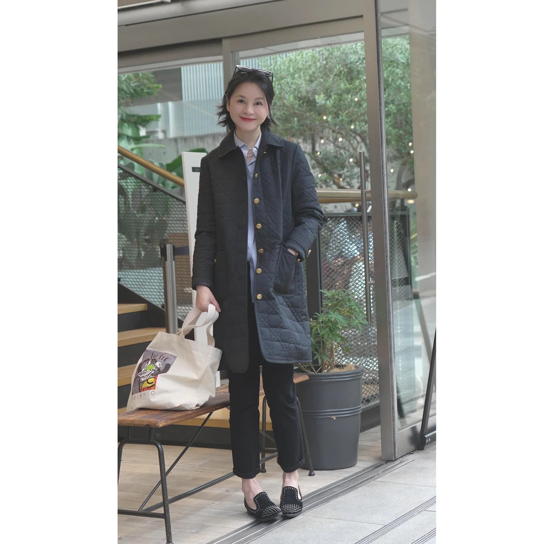 我是摩羯 戴妃的优雅 丹毛集团菱格绗缝轻薄棉服