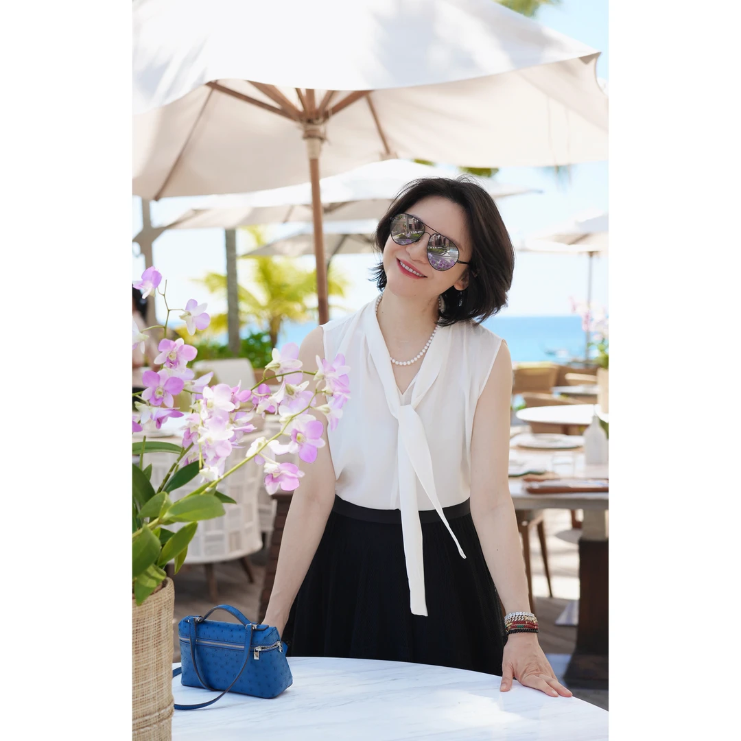 woshimojie法式飘带 6A级23MM真丝重绉定织桑蚕丝春夏无袖上衣