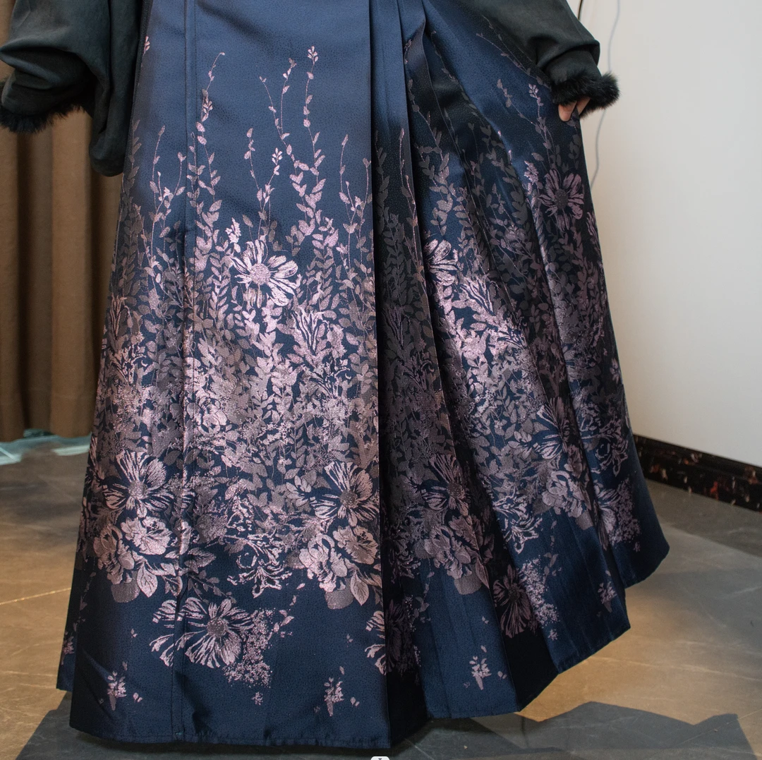 dingyuanshe/鼎元社花之雨织金马面裙秋冬汉服古风季新款汉元素