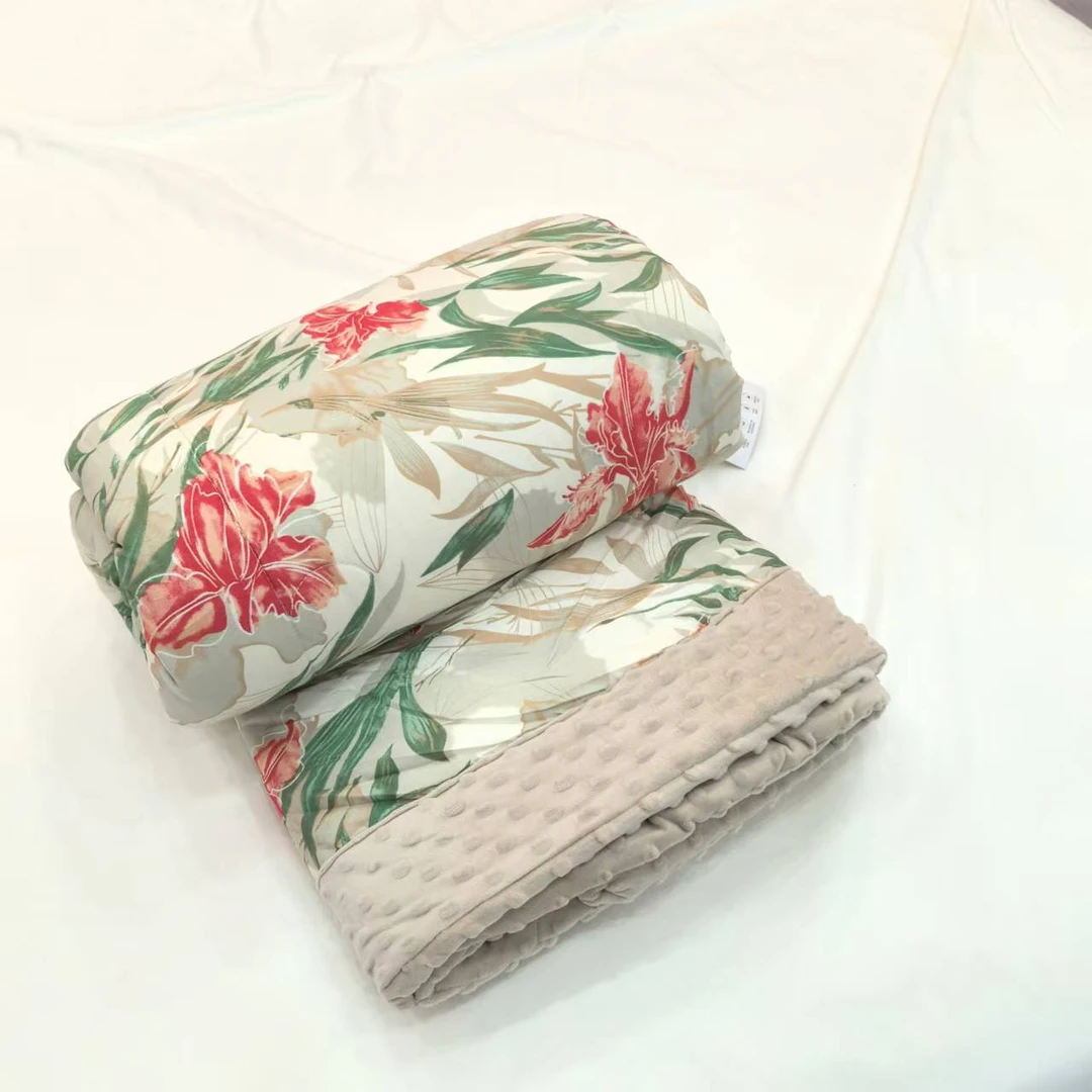 【蝴蝶花】150*200cm高端天丝贡缎婴肤绒豆豆被保暖冬被约2kg