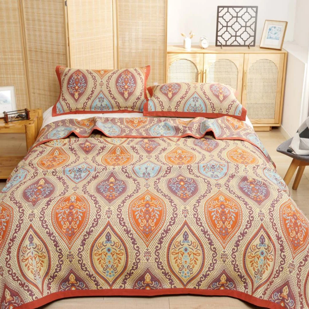 【锦绣】240*250cm全棉细纱加厚多功能香水床盖 四季通用双面双用