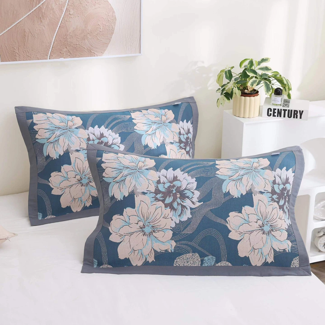 【水仙花】50*80cm大尺寸亲肤加厚全棉纱布枕巾一对装 四季可用