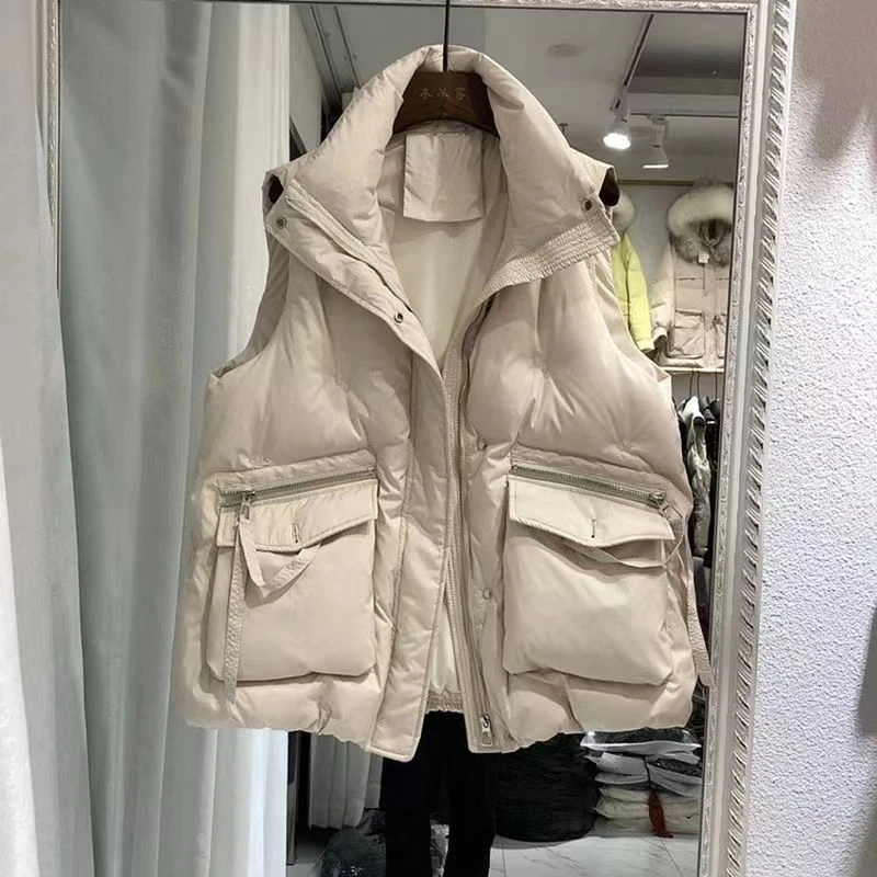 秋冬2023羽绒服马甲女韩版宽松外套时尚百搭坎肩洋气背心马