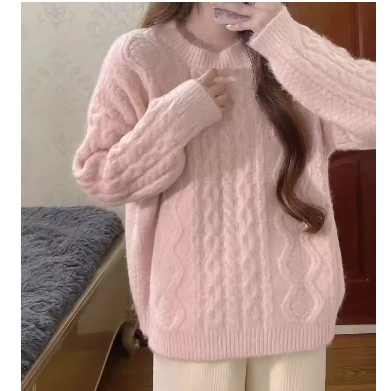 101-150（需直播间实时下单）爆款中长款针织衫慵懒风套头毛衣