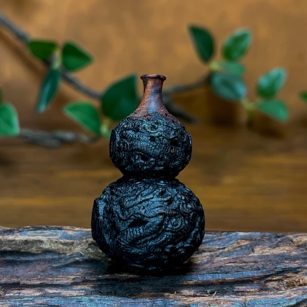 天然降真香雕刻盘龙葫芦香木文玩摆件收藏把玩手工木雕木雕摆件