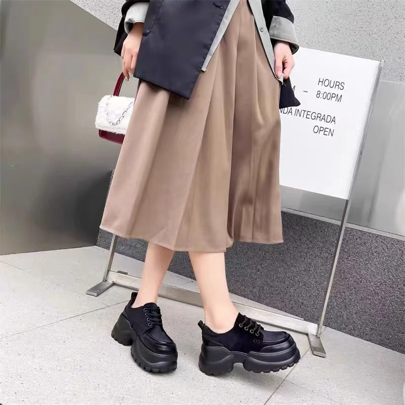 英伦风小皮鞋加绒厚底松糕乐福鞋2507-3