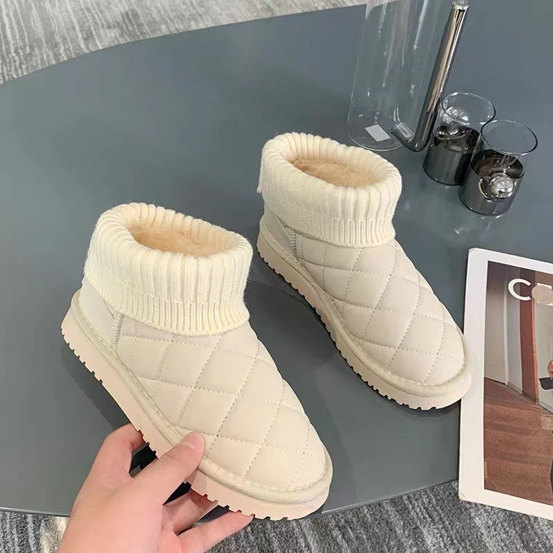 绝美法式这温婉的气质这不就来了吗？平底冬季短筒雪地靴8801