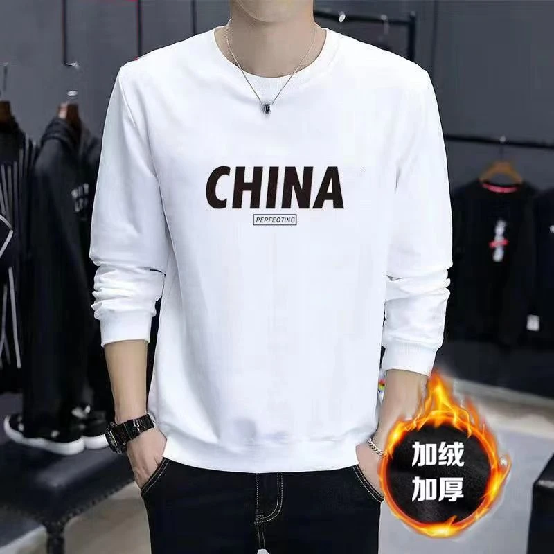 纯棉卫衣男女圆领宽松印花字母长袖加绒秋冬百搭休闲外套China