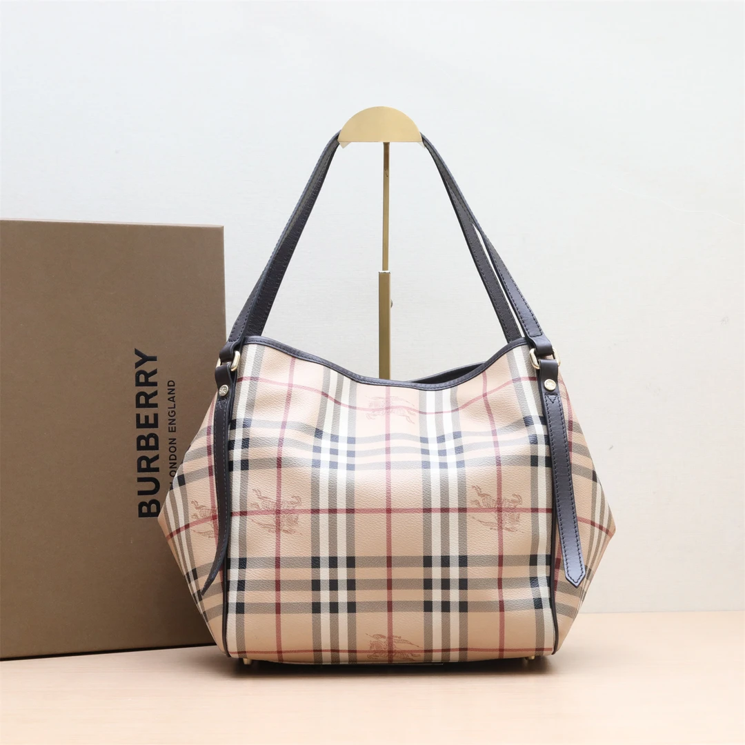 95新 BURBERRY/博柏利 经典格纹 单肩包 巴宝莉格子 P234348428