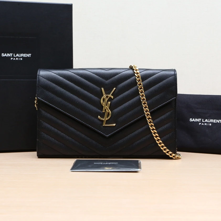 95新 YSL/圣罗兰 斜挎包woc信封 链条包 P234448839